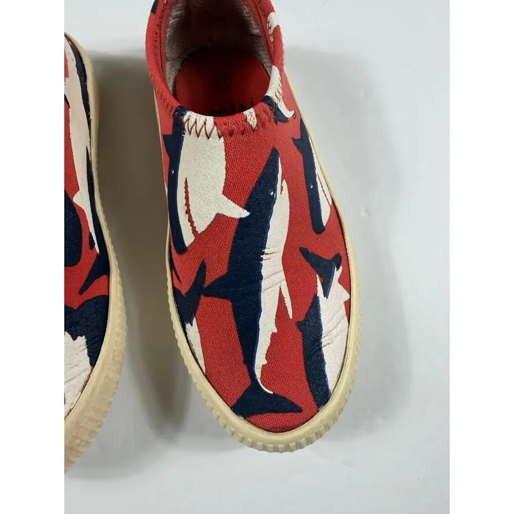 Mini Boden Shark Water Sand Slip-On Sneakers Red Size US 10 / EU 27